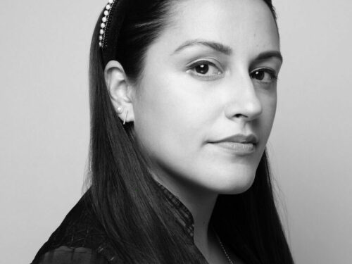 Black and white profile photo of Nina-Sophia Miralles